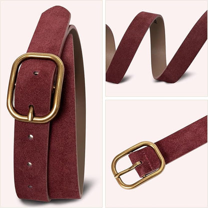 MJNUONE Leopard Print Belt for Women Leather Waist Belts Classic Needle Buckle Animal Printed forJeans dress Party Outfits