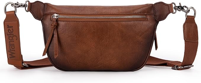 Wrangler Large Fanny Packs for Women Waist Bag Travel Belt Bags Crossbody Sling Purse WG82-A194BR