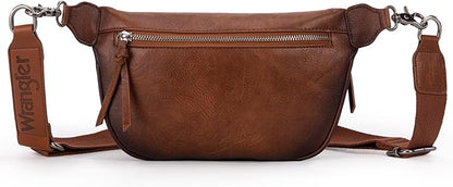 Wrangler Large Fanny Packs for Women Waist Bag Travel Belt Bags Crossbody Sling Purse WG82-A194BR