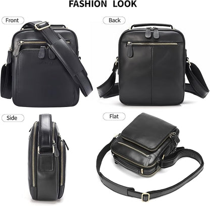 Jack&Chris Leather Messenger Bag for Men, Man Purse Crossbody Bags for Work Business