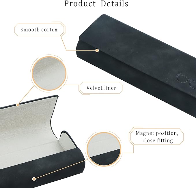LifeArt Eyeglass Case Hard Shell, Portable Sunglass Case for Women and Men, fashionable PU Leather Eyeglass Case, Lightweight