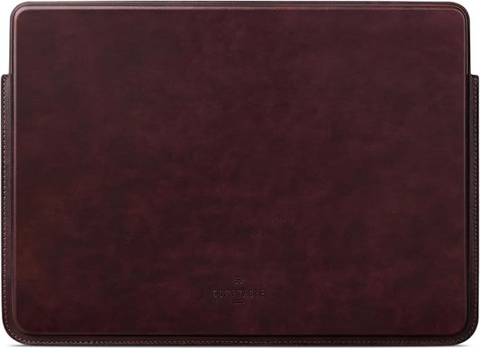 Comfyable 13 Inch Faux Leather Laptop Sleeve Case, Slim Protective Laptop Cover Compatible with MacBook Air M5 2026 & MacBook Pro M2 M1 2022, Berry Brown