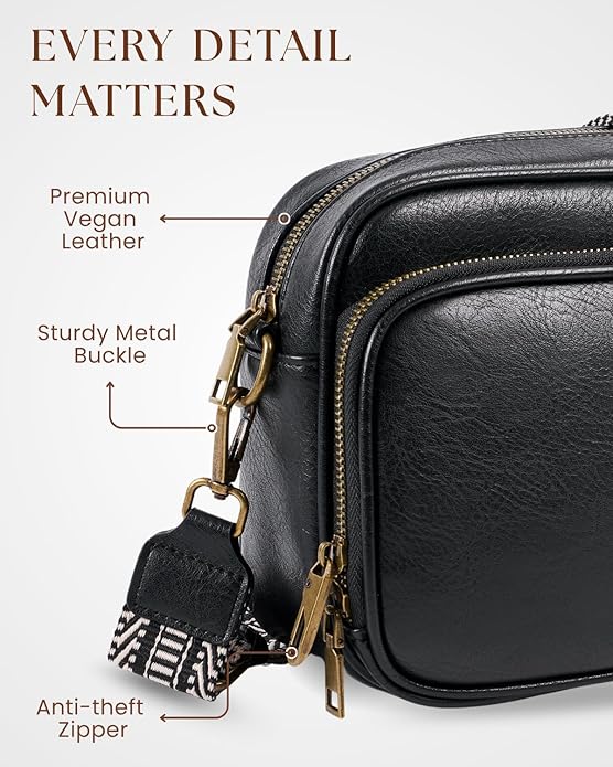 Crossbody Bags with Built-in Wallet, Anti-Theft Travel Purse with Card Slots, Trendy Vegan Shoulder Bag for Women Men