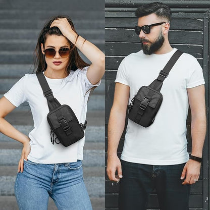 G4Free Waterproof Mini Crossbody Sling Bag, Small Chest Fanny Pack for Men, Lightweight Travel Sports Purse (Black)