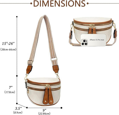 KKXIU Crossbody Sling Bag for Women Trendy Fanny Pack Vegan Leather Chest Bag | Trendy