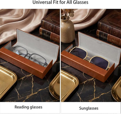 Glasses Case hard shell,3-in-1 Sunglasses Case & Eyeglass Case with Cleaning Cloth & Storage Pouch