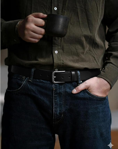 CHAOREN Mens Belts Leather - 35mm Genuine Leather Belt for Jeans - Men Gift for Casual Dress