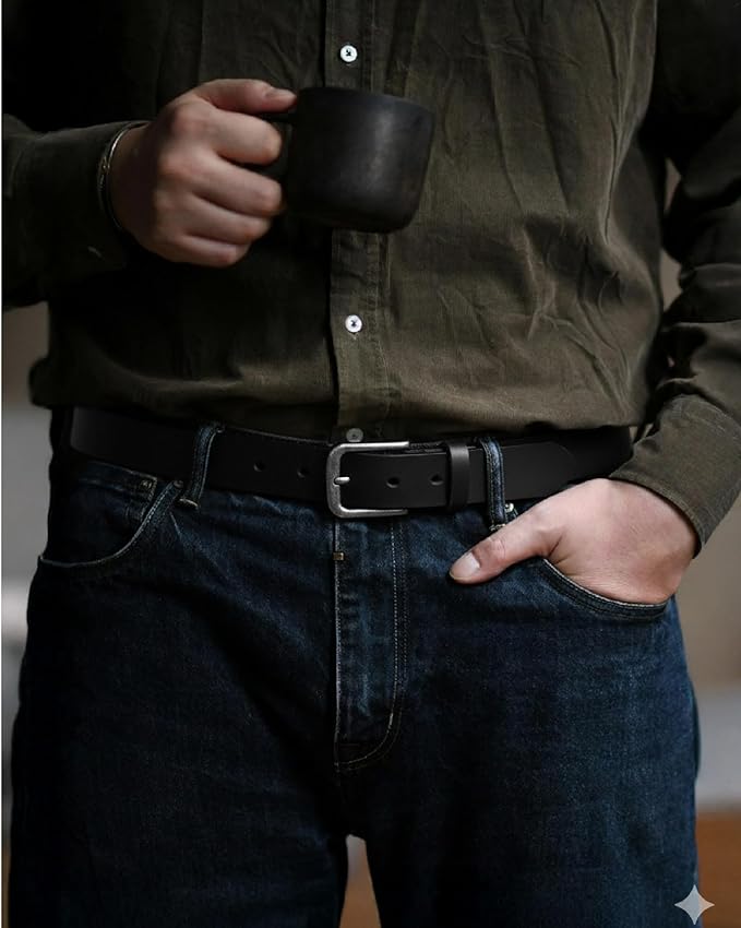 CHAOREN Mens Belts Leather - 35mm Genuine Leather Belt for Jeans - Men Gift for Casual Dress