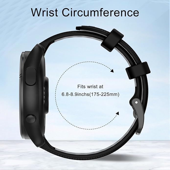 ISABAKE 22mm Watch Band for Gamrin Forerunner 265/Forerunner 255/Vivoactive 4 45mm/Venu 2/Venu 3, Silicone Quick Release Replacement Wristband