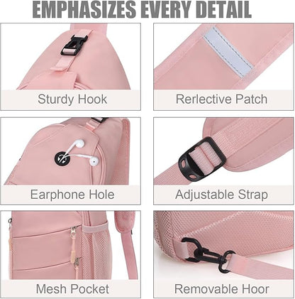 Pritent Crossbody Bags for Women Men Trendy Sling Bag Backpack Casual Chest Bag with Convertible Shoulder Strap