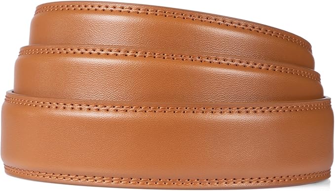 Founders & C Men's Leather Ratchet Comfort Click Belt Dress with Slide Buckle -Adjustable Trim to Fit
