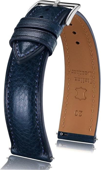 Getalia Italian leather Watch Band Tuscany Natural Vegetable-Tanned Full Grain Leather,14mm 16mm 18mm 19mm 20mm 21mm 22mm Quick Release Replacement Watch Straps for Men and Women Thick and Soft