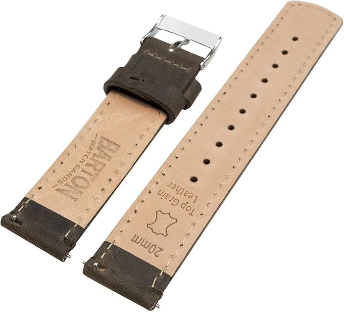BARTON WATCH BANDS - Top Grain Leather Watch Bands Compatible with Apple Watch Models - 1, 2, 3, 4, 5, 6, 7, 8, 9, 10, SE, Ultra & Ultra 2