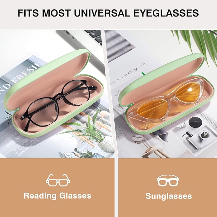 Marvolia Glasses Case Hard Shell - PU Leather Eyeglass Cases Eyeglasses Case for Sunglasses Eye Glasses Cases