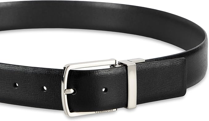 Calvin Klein Men’s Reversible Leather Belt - 2‑in‑1 Versatile Modern Style