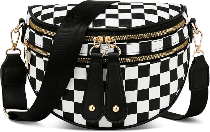 KKXIU Crossbody Sling Bag for Women Trendy Fanny Pack Vegan Leather Chest Bag | Trendy