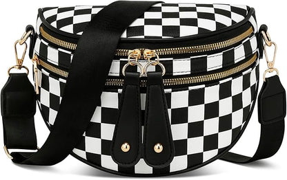 KKXIU Crossbody Sling Bag for Women Trendy Fanny Pack Vegan Leather Chest Bag | Trendy