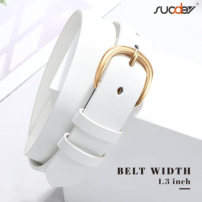 SUOSDEY Womens Casual Leather Belt for Jeans Dress Pants,Fashion Ladies Waist Belt