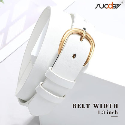SUOSDEY Womens Casual Leather Belt for Jeans Dress Pants,Fashion Ladies Waist Belt