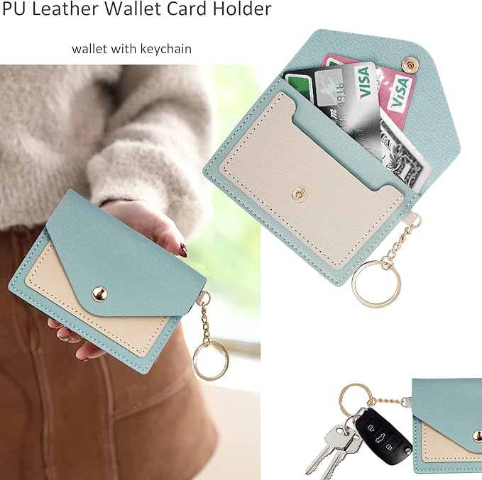BIHRTC Silicone Key Ring Bracelets Wristlet Keychain Wallet with Net Chapstick Holder for Women