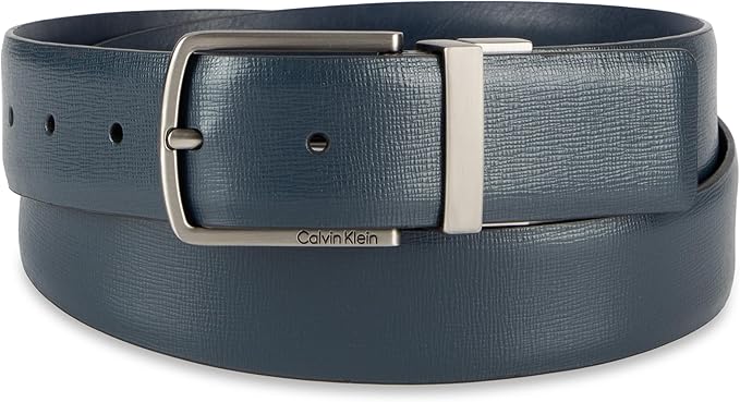 Calvin Klein Men’s Reversible Leather Belt - 2‑in‑1 Versatile Modern Style