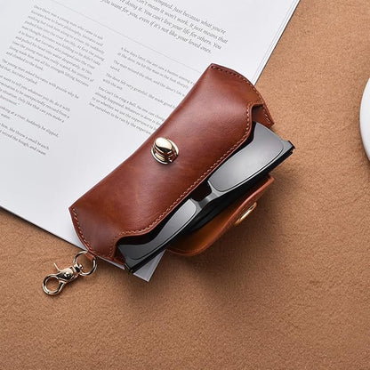 Vintage Leather Sunglasses Case, Portable Protective Case for Glasses Unisex Glasses Pouch Spectacles Organizer