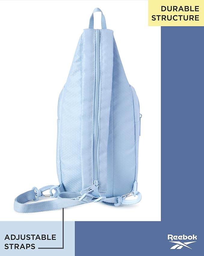 Reebok Unisex Crossbody Sling Bags – Compact Convertible Strap Cross Body Bag Travel Sling Bag - Gym & Travel Essential, Cosmos Blue