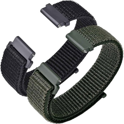 ANNEFIT Nylon Sport Loop Watch Bands, 2 Packs Quick Release Adjustable Strap 16mm 18mm 19mm 20mm 21mm 22mm 24mm
