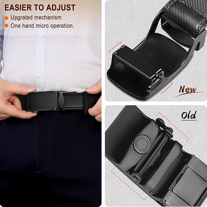 BULLIANT Men's Ratchet Belt Nontrimmable-Click Belt Adjustable for Men Gift Lightweight 1 3/8"