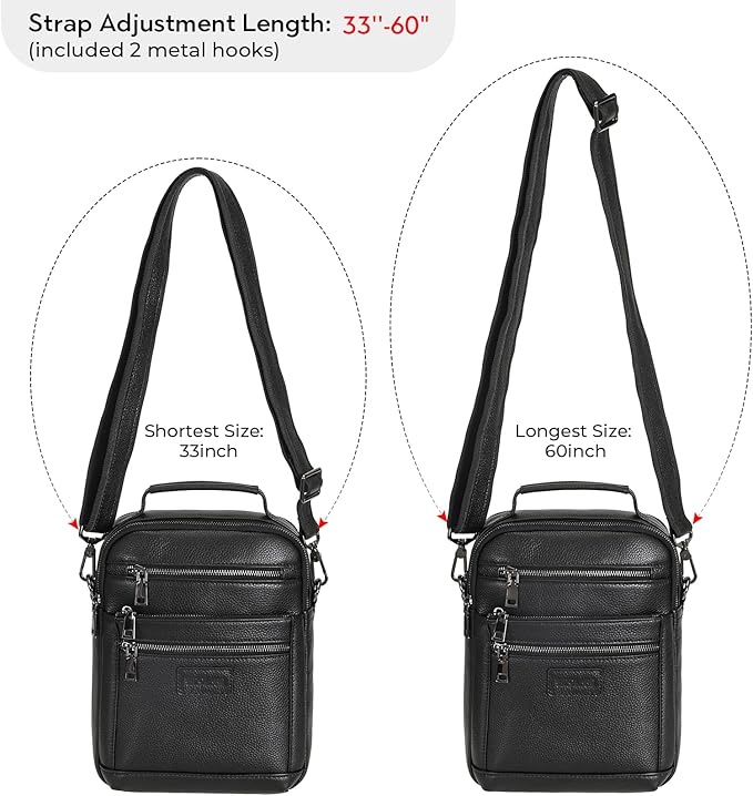 Polare Italian Full Grain Leather Messenger Bag Vintage Chest Shoulder Crossbody Bag Casual Sling Business Handbag for Men