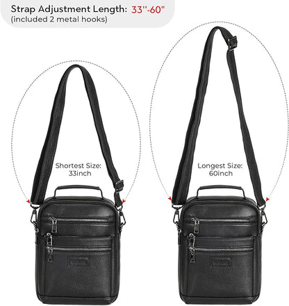 Polare Italian Full Grain Leather Messenger Bag Vintage Chest Shoulder Crossbody Bag Casual Sling Business Handbag for Men