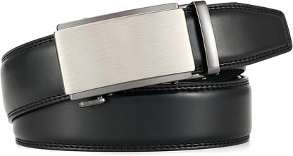 Lingli Men's Belt,Ratchet Dress Belt with Automatic Buckle Brown/Black-Trim to Fit-35mm wide