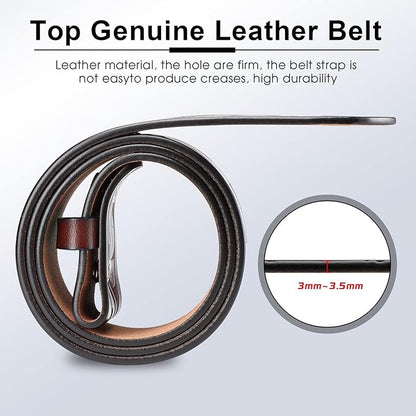 HJones Western Belts for Men without Buckle,Cowboy Belt Buckles for Men,1.5" Wide Genuine Leather Belt No Buckle