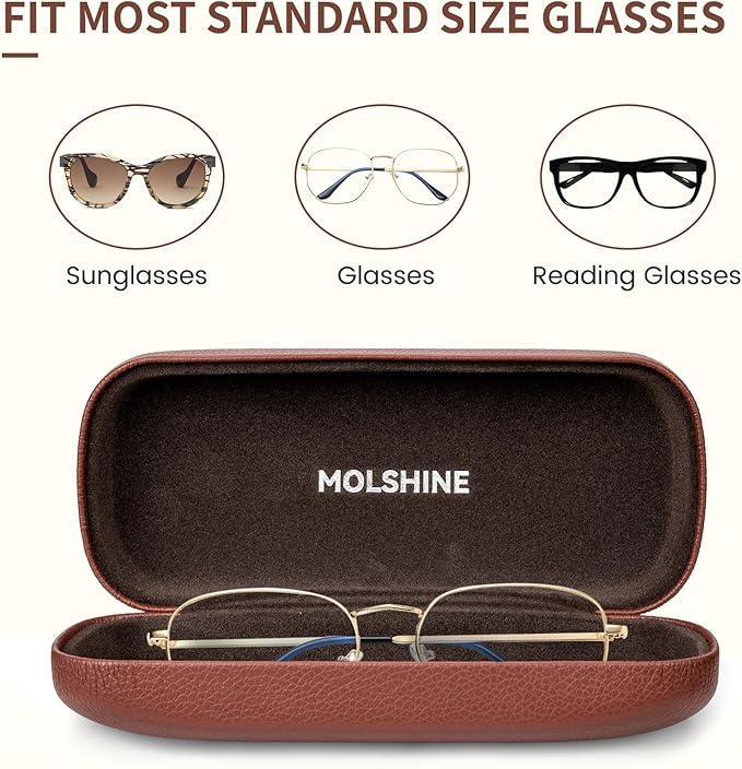 molshine Hard Shell Sunglasses Case, Classic Large Glasses Case for Women Men, Sunglass Eyeglasses