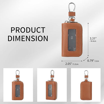 SENDEFN Universal Car Key Fob Case Leather Smart Remote Keychain Protector Holder
