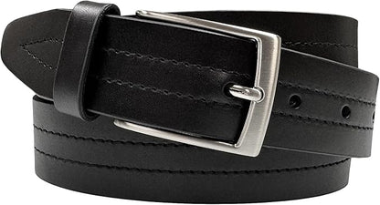 Men's Oil-Tanned Genuine Leather Dress Classic Belt 1-1/8"(30mm) or 1-3/8"(35mm) Wide One Piece Dress Belt