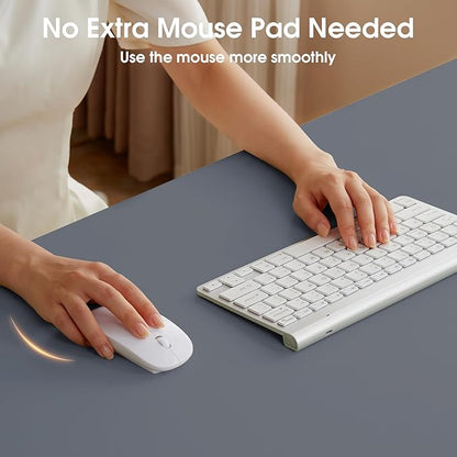 Leather Desk Pad Protector 23.6x13.7inch Non-Slip Large Gaming Mouse Pad Waterproof Desk Writing Pad Desk Blotter Laptop and Keyboard Mat for Office and Home(Royal Blue)