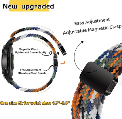 Mazoft Braided Sport Band Compatible with Samsung Galaxy Watch Band 7/FE/6/5/4/3 & Watch 5 Pro & 6/4 Classic &Gear S3/S2, 20mm & 22mm watch band for Samsung Watch 47mm 46mm 45mm 44mm 40mm 43/42/41mm