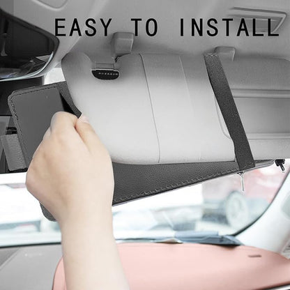 Car Sun Visor Organizer, Car Visor Organizer Visor Storage Organizer with Pockets Car Visor Storage Pouch Truck Sunvisor Organizer for Men Women(Black)
