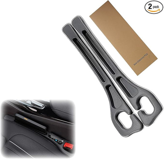 2PCS Car Seat Gap Filler Organizer – No Drop Seat Guard for Cars & SUVs | Universal Fit, Durable & Easy Install | Prevents Phone, Keys, Wallet from Falling Between Seats (Black)