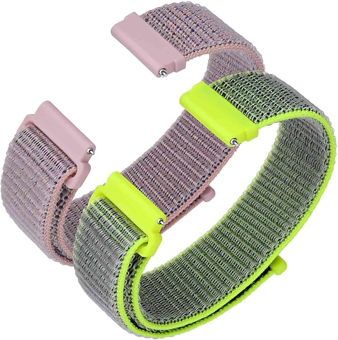 ANNEFIT Nylon Sport Loop Watch Bands, 2 Packs Quick Release Adjustable Strap 16mm 18mm 19mm 20mm 21mm 22mm 24mm