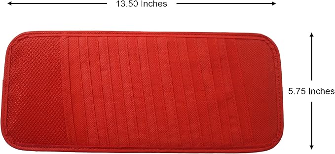 18 CD Car Sun Visor Storage Disc Capacity DVD Holder Red Pocket Case Organizer