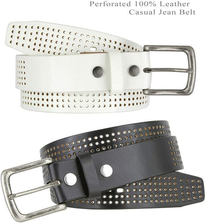 Western Floral Engraved Embossed Tooled Genuine Leather Belt Strap or Belt 1-1/2"(38mm) Wide, Multi-Style Options