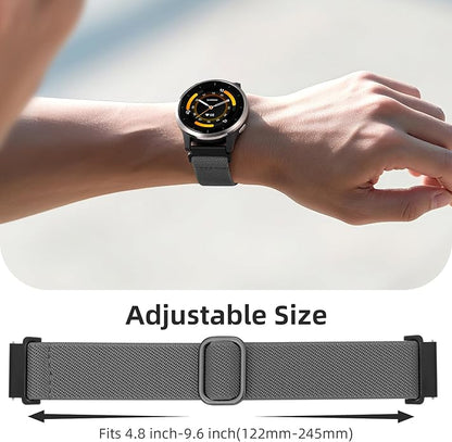 DaQin 3 Pack Nylon Watch Bands Compatible with 16mm 18mm 20mm 22mm Quick Release Watch Band, Adjustable Soft Stretchy Solo Loop Strap Elastic Braided Relacement Wristband for Men Women