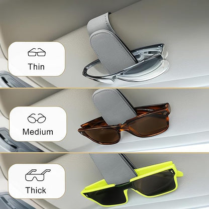 Car Sunglass Holder for Visor, Magnetic Car Eyeglass Holder Clip, Universal Vehicle Sunglasses Eyeglasses Mount, 1 Pack Gray