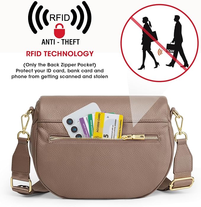 Kattee Crossbody Bag Bum Bags for Women, Leather Fanny Packs Belt Bag, Spacious Sling Purses for Women with RFID Blocking, Khaki