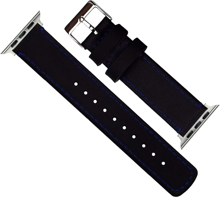BARTON WATCH BANDS - Top Grain Leather Watch Bands Compatible with Apple Watch Models - 1, 2, 3, 4, 5, 6, 7, 8, 9, 10, SE, Ultra & Ultra 2