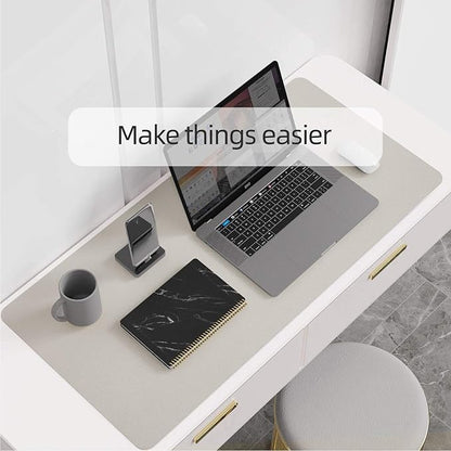 YSAGI Dual-Sided Desk Pad Protector, Desk Mat with Non-Slip - Waterproof PU Leather Office Desk Blotter for Mouse, Keyboard, Writing (31.5" x 15.7", Grey)