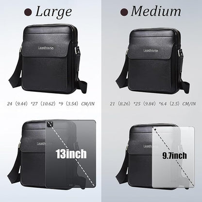Leathario Crossbody Bag For Men Vegan Leather Shoulder Messenger Purse Sling Satchel Bag For Work Business Travel | Vegan Leather, Purse, For Work, Business, Travel