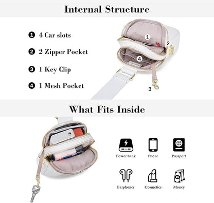 INICAT Anti Theft Crossbody Bag for Women, Small RFID Blocking Sling Purse with Zipper Lock for Travel, Vegan Leather